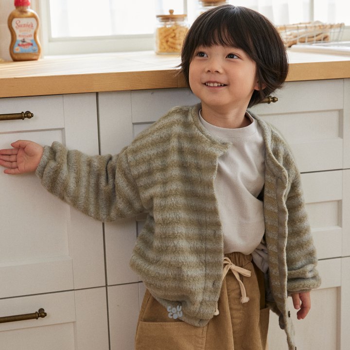 Cou Cou - Korean Children Fashion - #Kfashion4kids - Stripe Knit Cardigan - 9
