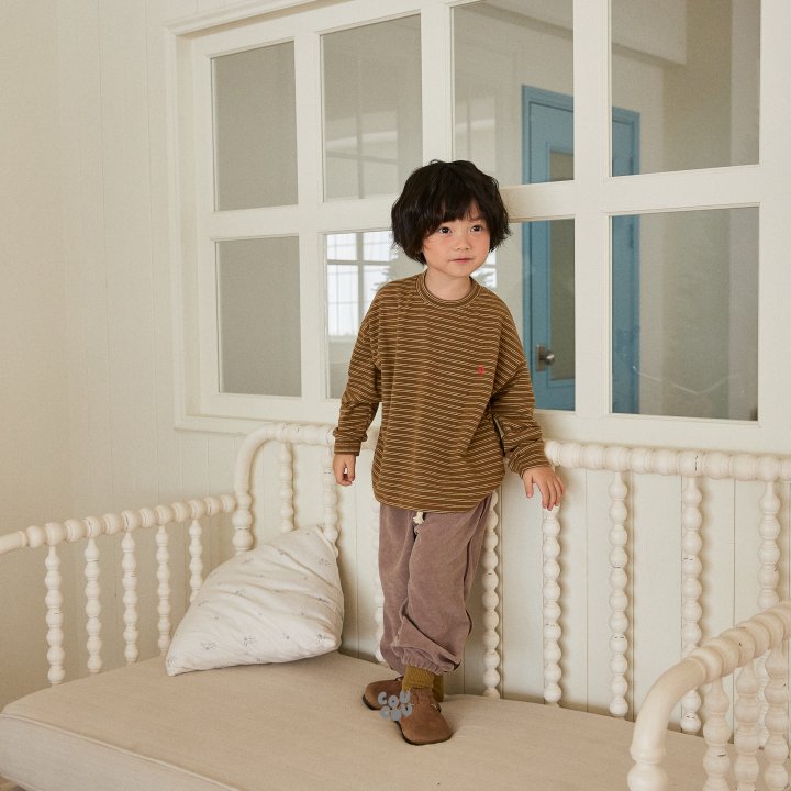 Cou Cou - Korean Children Fashion - #kidzfashiontrend - Stripe Soft Span Tee - 4