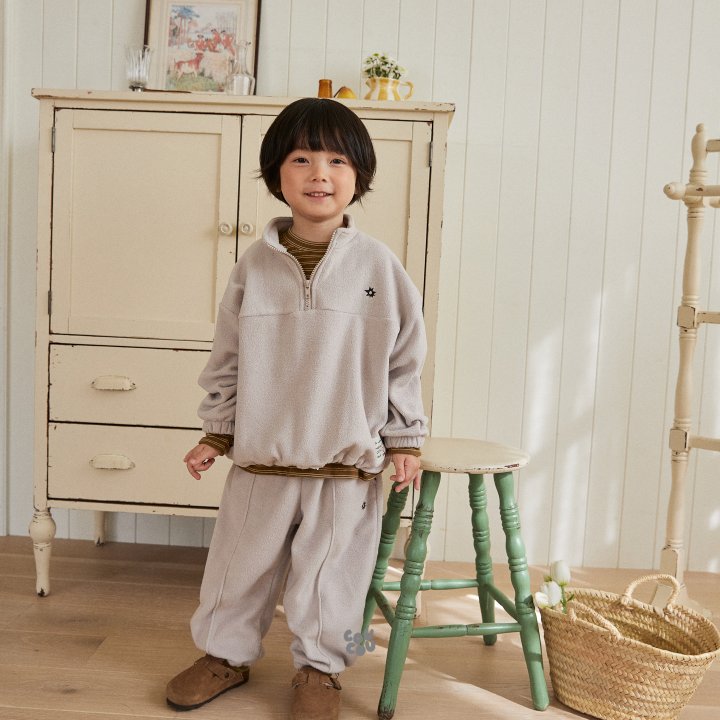 Cou Cou - Korean Children Fashion - #childofig - Fleece Half Zip Anorak - 10