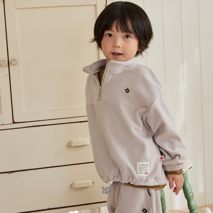 Cou Cou - Korean Children Fashion - #childofig - Fleece Half Zip Anorak - 11
