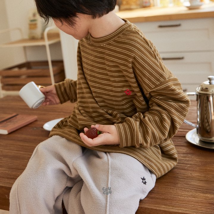 Cou Cou - Korean Children Fashion - #childofig - Stripe Soft Span Tee - 9