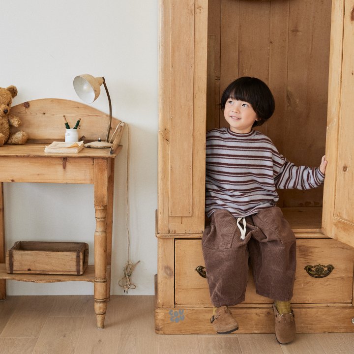 Cou Cou - Korean Children Fashion - #childofig - Stripe Knit Tee - 4