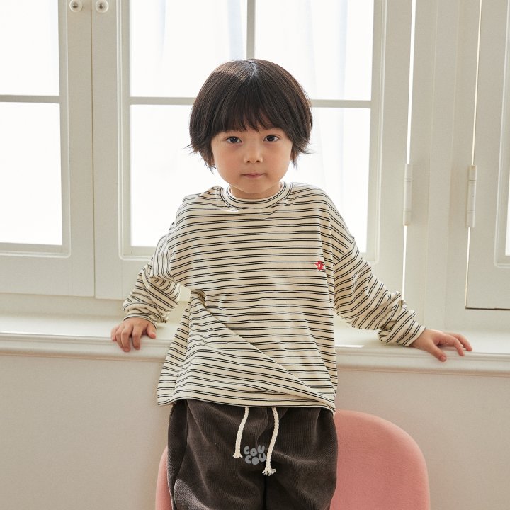 Cou Cou - Korean Children Fashion - #childrensboutique - Stripe Soft Span Tee - 11