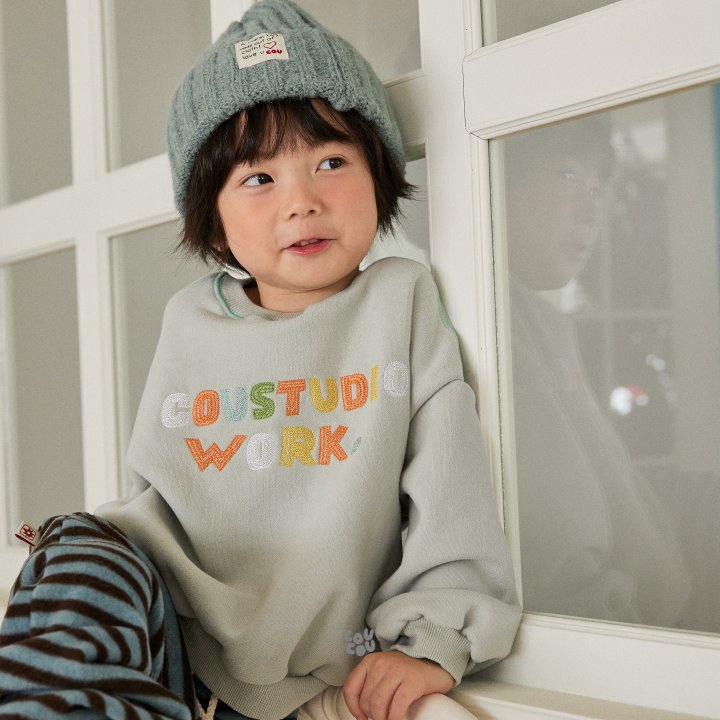 Cou Cou - Korean Children Fashion - #designkidswear - Cou Color Embroidery Sweatshirt - 2