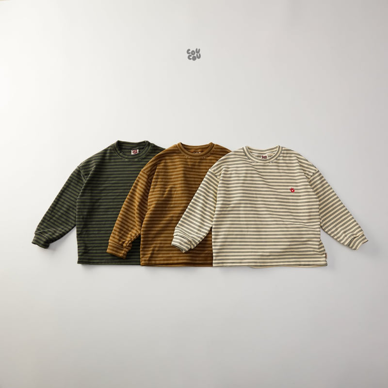 Cou Cou - Korean Children Fashion - #designkidswear - Stripe Soft Span Tee - 12