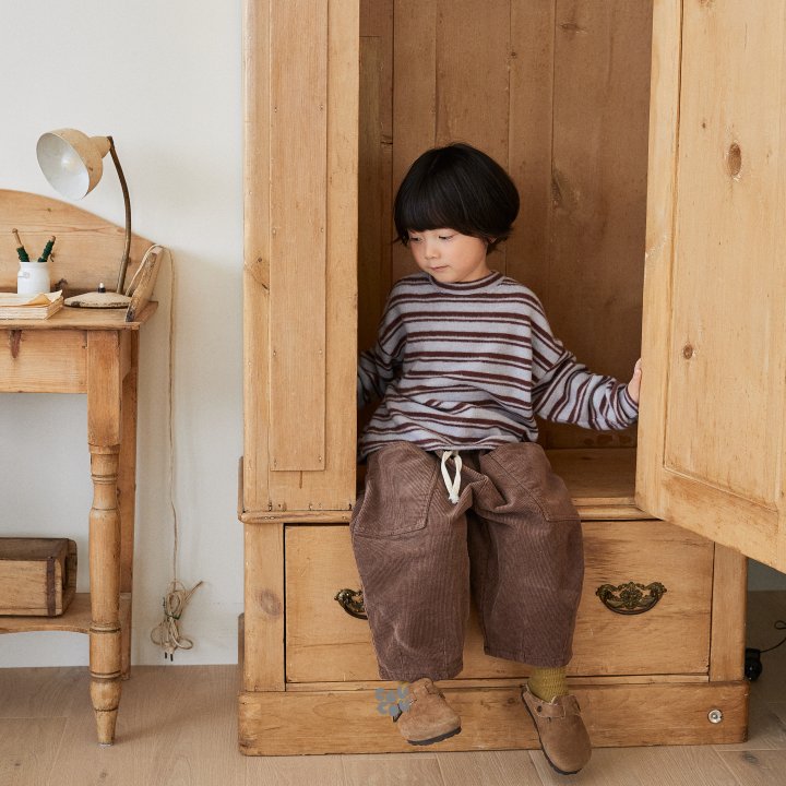 Cou Cou - Korean Children Fashion - #discoveringself - Stripe Knit Tee - 6