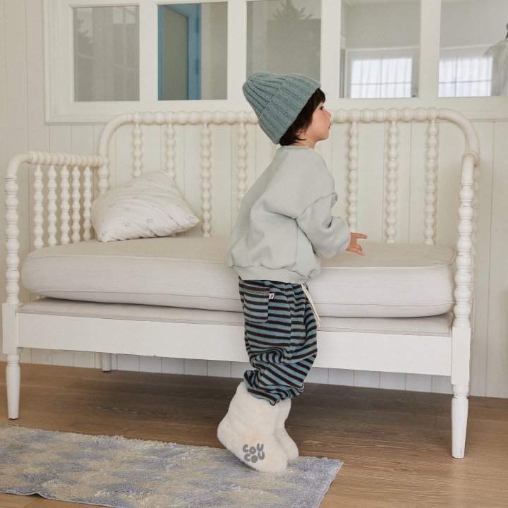 Cou Cou - Korean Children Fashion - #discoveringself - Stripe Fleece Pants