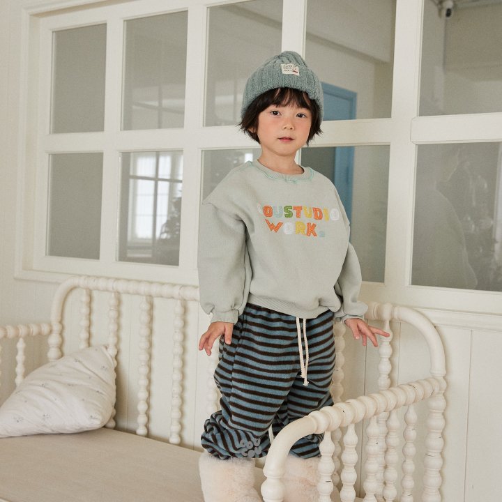 Cou Cou - Korean Children Fashion - #discoveringself - Cou Color Embroidery Sweatshirt - 4