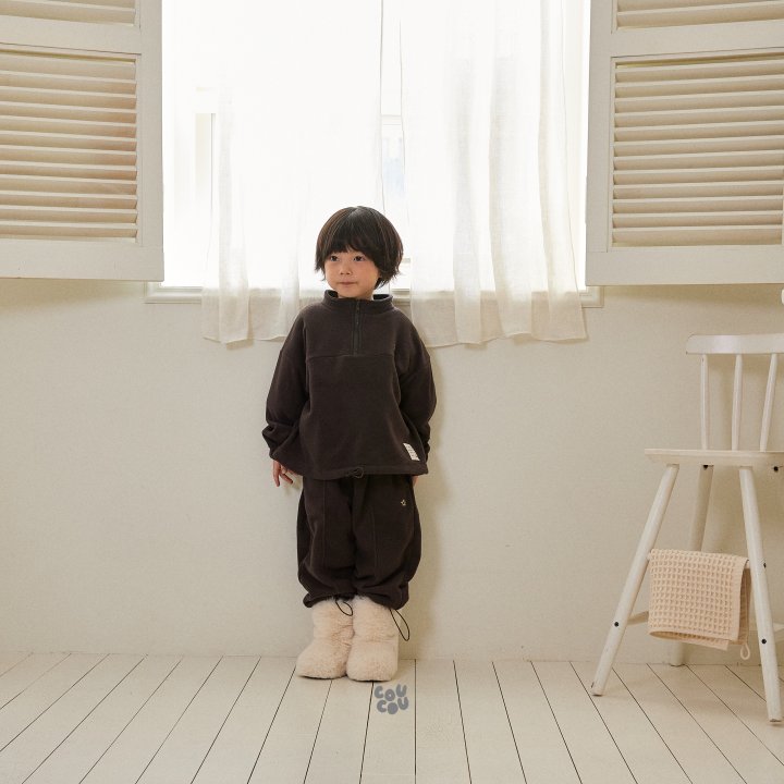 Cou Cou - Korean Children Fashion - #fashionkids - Fleece Half Zip Anorak