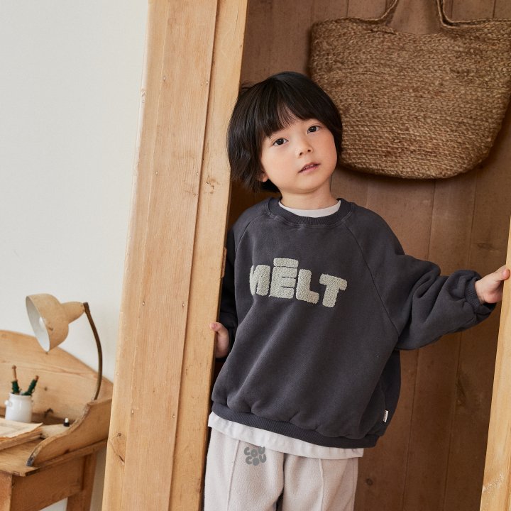 Cou Cou - Korean Children Fashion - #fashionkids - Melt Handle Embroidery Sweatshirt - 11