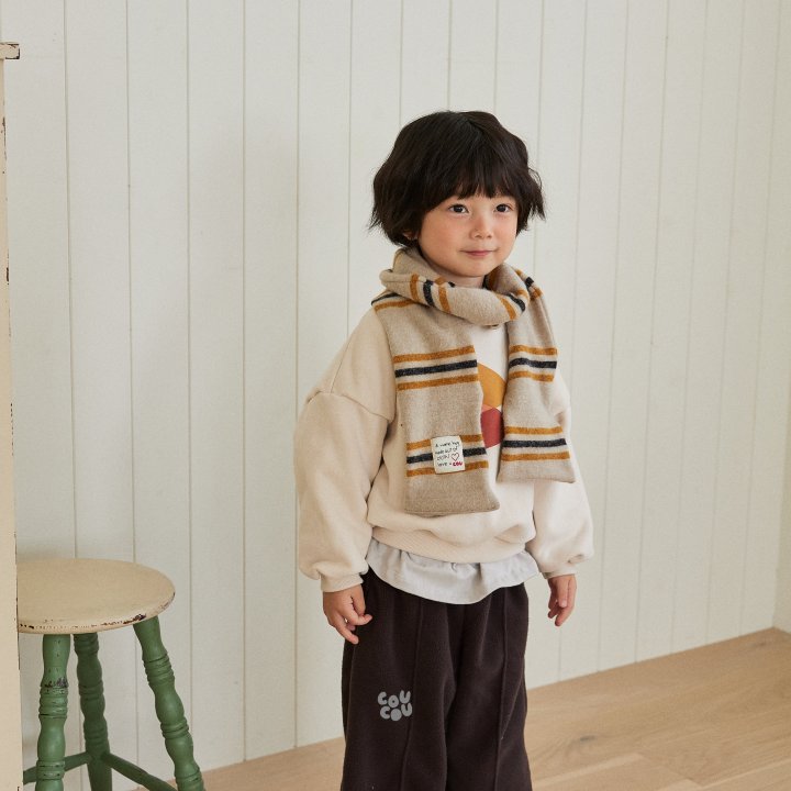 Cou Cou - Korean Children Fashion - #kidsshorts - Cou Knit Stripe Muffler - 2