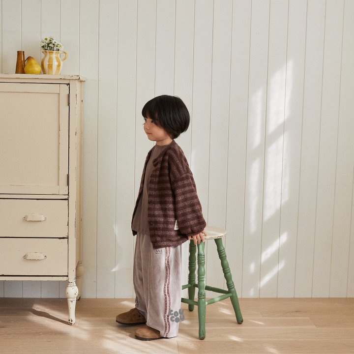 Cou Cou - Korean Children Fashion - #kidsshorts - Stripe Knit Cardigan - 6
