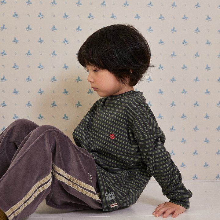Cou Cou - Korean Children Fashion - #kidsshorts - Stripe Soft Span Tee