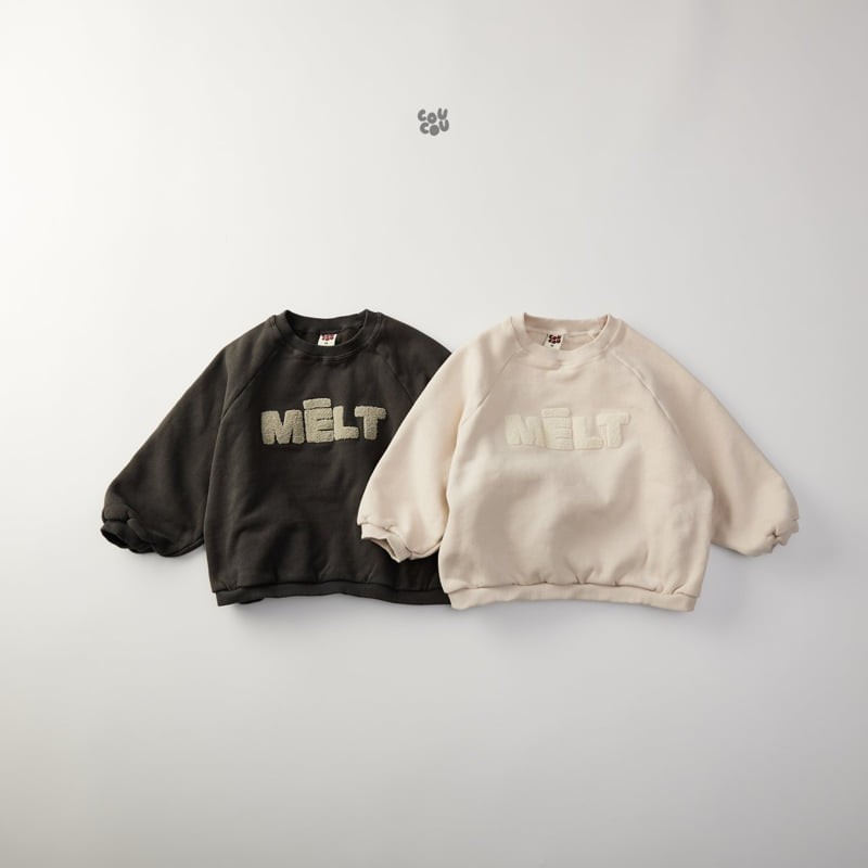 Cou Cou - Korean Children Fashion - #kidsshorts - Melt Handle Embroidery Sweatshirt - 12