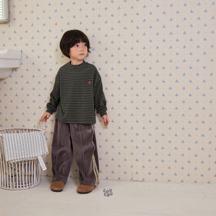 Cou Cou - Korean Children Fashion - #kidzfashiontrend - Stripe Soft Span Tee - 3
