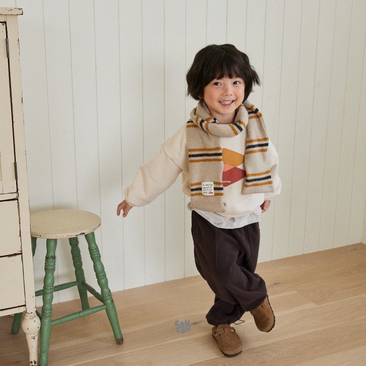 Cou Cou - Korean Children Fashion - #littlefashionista - Cou Knit Stripe Muffler - 6