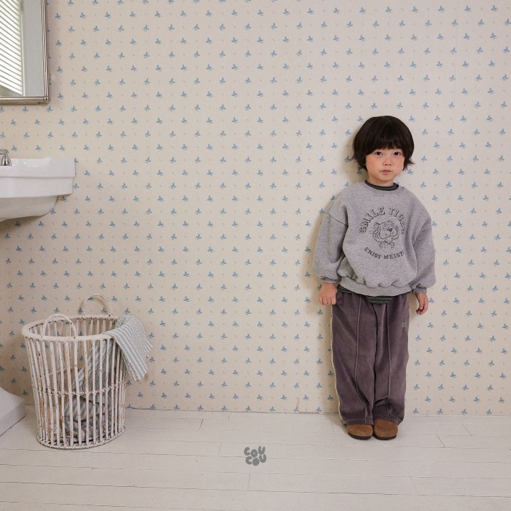 Cou Cou - Korean Children Fashion - #Kfashion4kids - Velour Tape Pants - 4