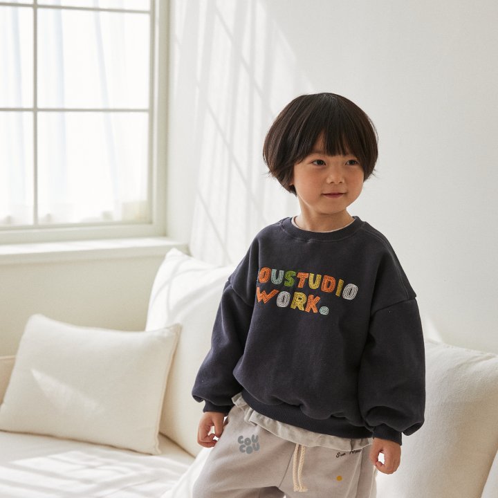 Cou Cou - Korean Children Fashion - #littlefashionista - Cou Color Embroidery Sweatshirt - 9