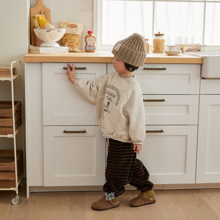 Cou Cou - Korean Children Fashion - #magicofchildhood - Stripe Fleece Pants - 8
