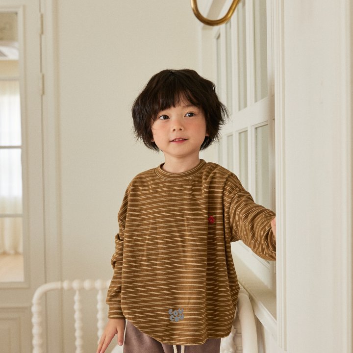 Cou Cou - Korean Children Fashion - #magicofchildhood - Stripe Soft Span Tee - 6