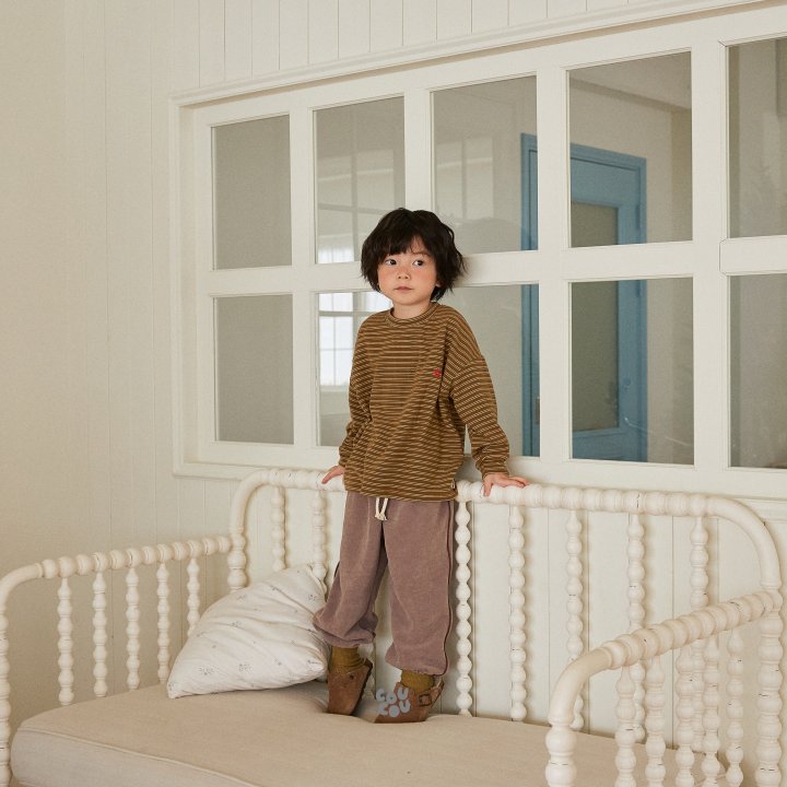 Cou Cou - Korean Children Fashion - #minifashionista - Velour Piping Pants