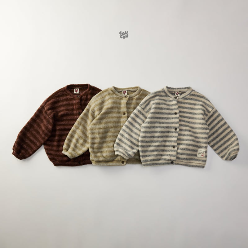 Cou Cou - Korean Children Fashion - #minifashionista - Stripe Knit Cardigan - 12