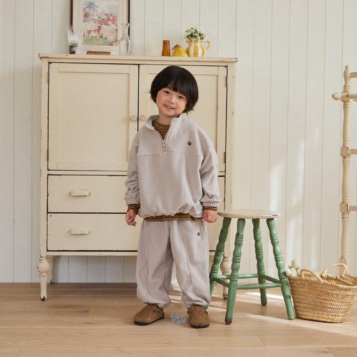 Cou Cou - Korean Children Fashion - #minifashionista - Fleece Half Zip Anorak - 8
