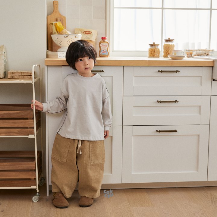 Cou Cou - Korean Children Fashion - #prettylittlegirls - Piping Simple Tee - 8