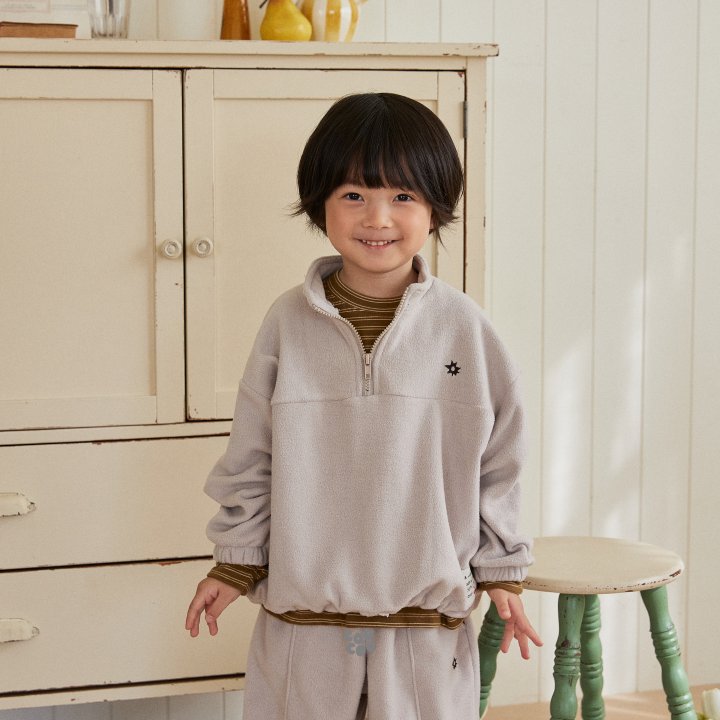 Cou Cou - Korean Children Fashion - #prettylittlegirls - Fleece Half Zip Anorak - 9