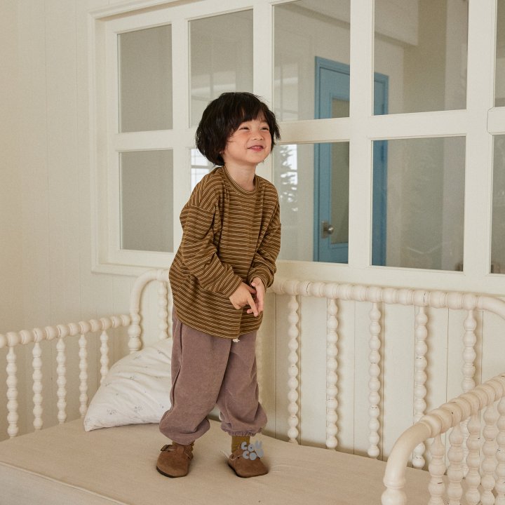 Cou Cou - Korean Children Fashion - #stylishchildhood - Velour Piping Pants - 5