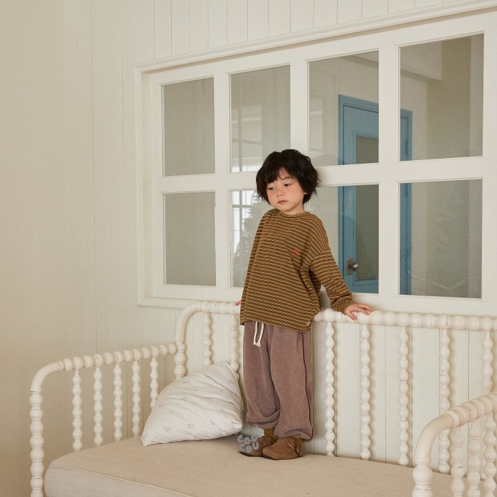 Cou Cou - Korean Children Fashion - #todddlerfashion - Velour Piping Pants - 3