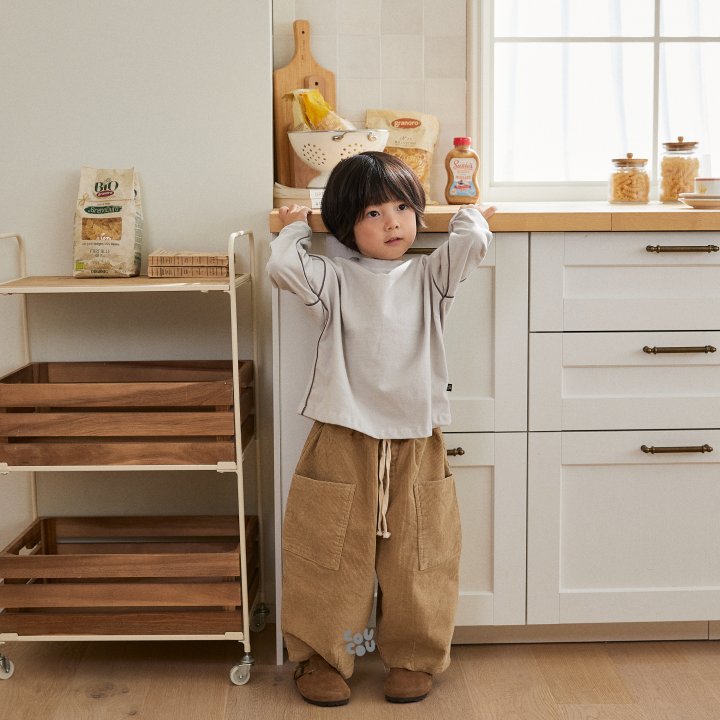 Cou Cou - Korean Children Fashion - #toddlerclothing - Piping Simple Tee - 10