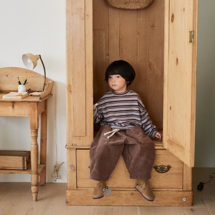 Cou Cou - Korean Children Fashion - #toddlerclothing - Stripe Knit Tee