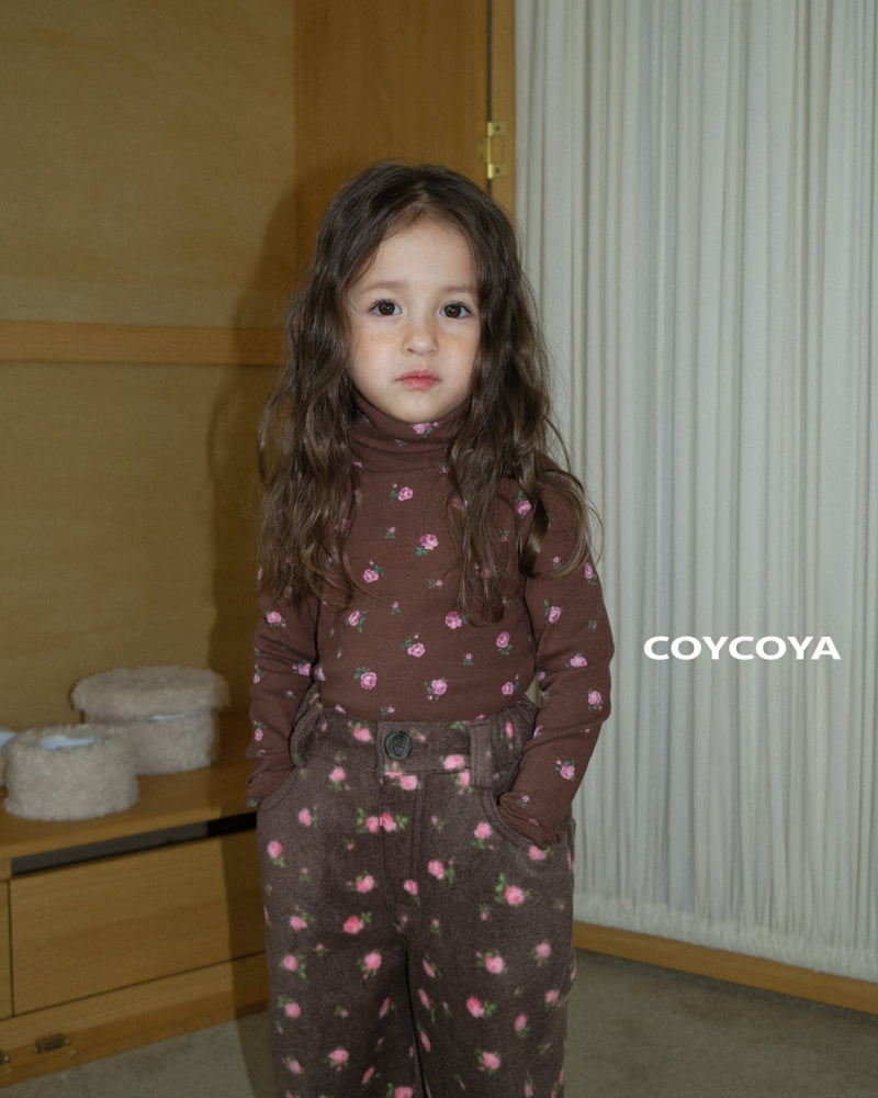 Coycoya - Korean Children Fashion - #kidsstore - Rose Fleece Turtleneck
