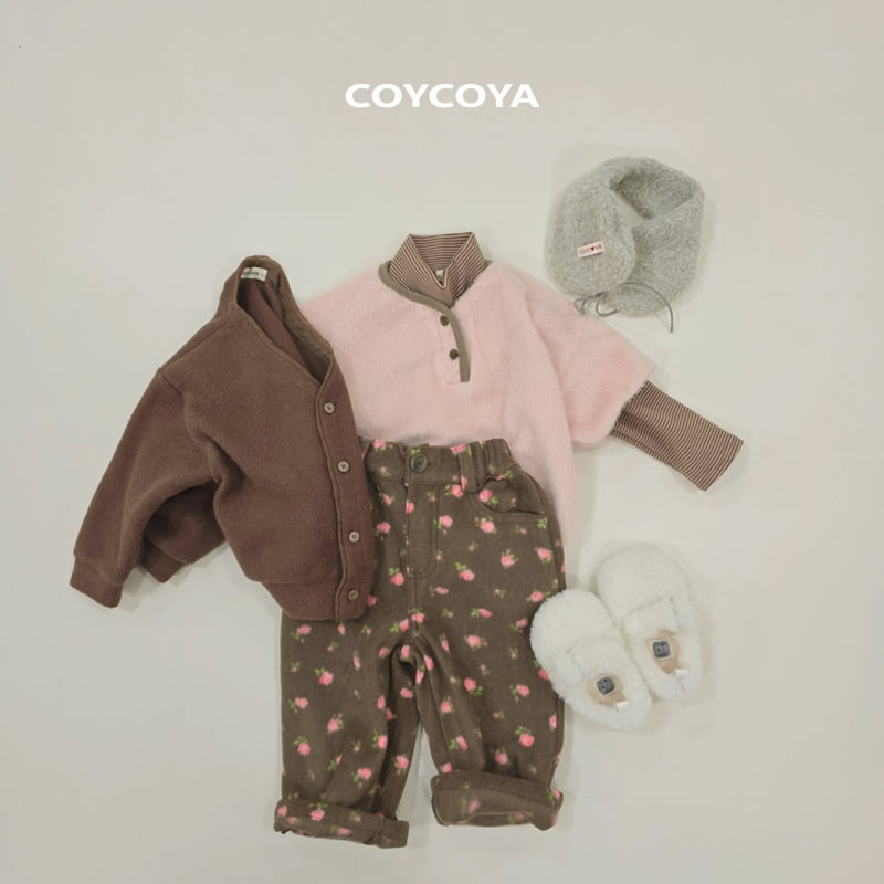 Coycoya - Korean Children Fashion - #todddlerfashion - Fleece Rose Pants - 9