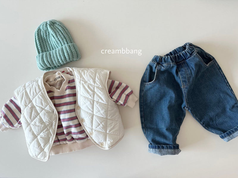 Cream Bbang - Korean Children Fashion - #Kfashion4kids - Cream Fleece Stripe Sweatshirt - 9