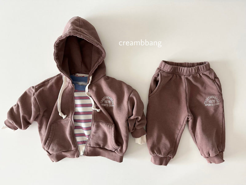Cream Bbang - Korean Children Fashion - #childofig - Fleece Embroidery Hoodie Zip-up (Junior) - 8