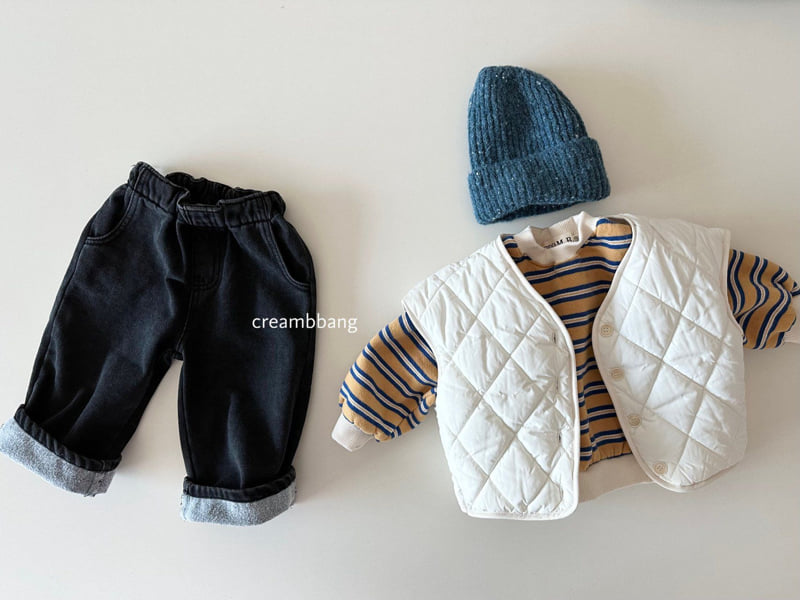Cream Bbang - Korean Children Fashion - #childofig - Joy Soft Fleece Stripe Sweatshirt - 9