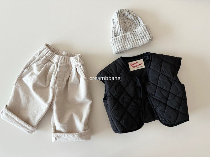 Cream Bbang - Korean Children Fashion - #childrensboutique - Fleece Corduroy Two Tuck Wide Pants - 6
