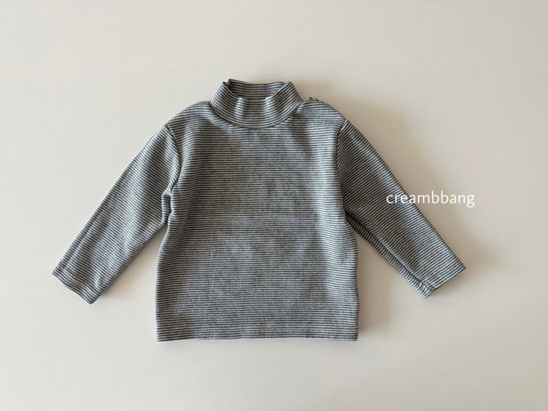 Cream Bbang - Korean Children Fashion - #designkidswear - Fleece Stripe Half Turtleneck Tee - 6