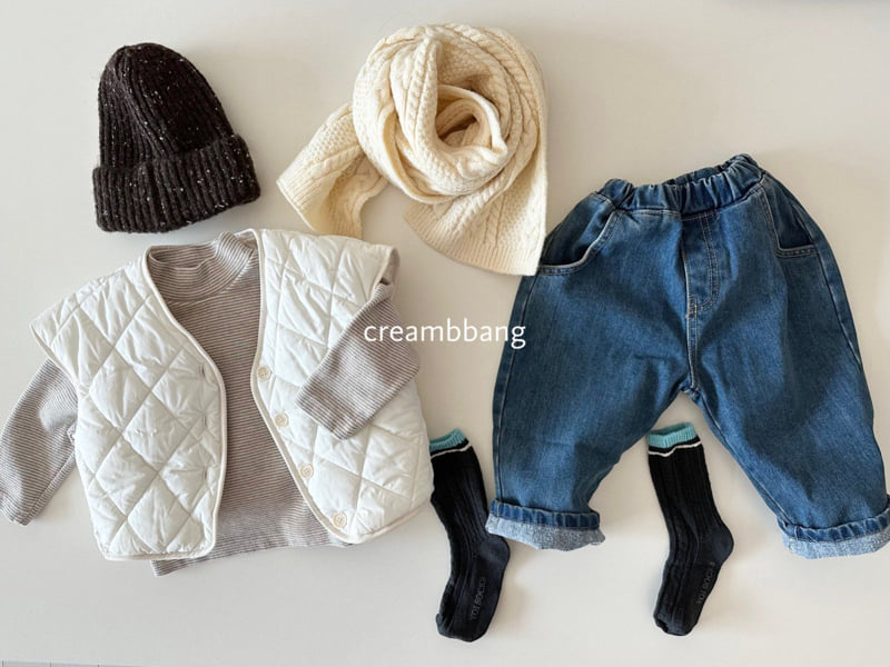 Cream Bbang - Korean Children Fashion - #discoveringself - Fleece Stripe Half Turtleneck Tee - 7