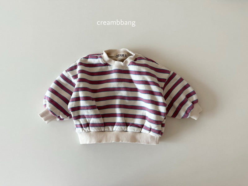 Cream Bbang - Korean Children Fashion - #designkidswear - Cream Fleece Stripe Sweatshirt - 4