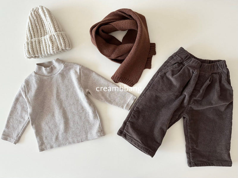 Cream Bbang - Korean Children Fashion - #kidsstore - Fleece Corduroy Two Tuck Wide Pants - 11