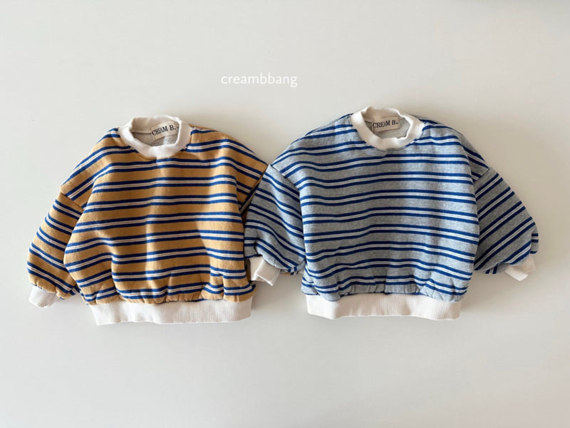 Cream Bbang - Korean Children Fashion - #kidsstore - Joy Soft Fleece Stripe Sweatshirt