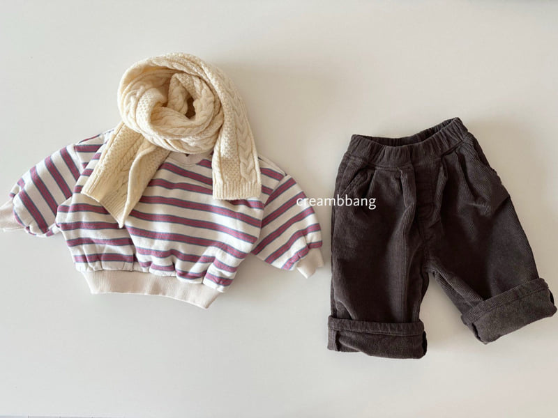 Cream Bbang - Korean Children Fashion - #kidzfashiontrend - Fleece Corduroy Two Tuck Wide Pants - 12