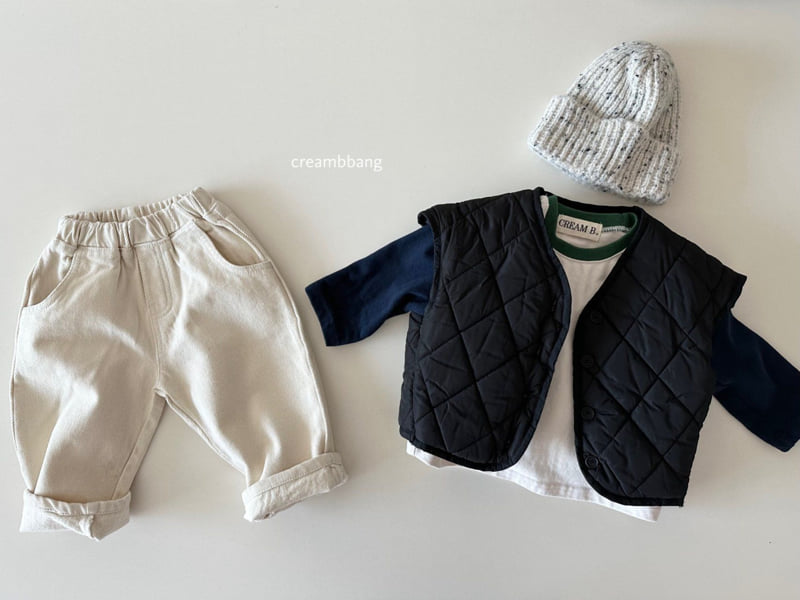 Cream Bbang - Korean Children Fashion - #littlefashionista - Peach Fleece Sleeve Color Block Tee - 7