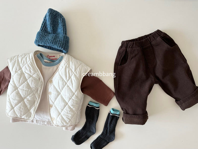 Cream Bbang - Korean Children Fashion - #magicofchildhood - Peach Fleece Sleeve Color Block Tee - 8