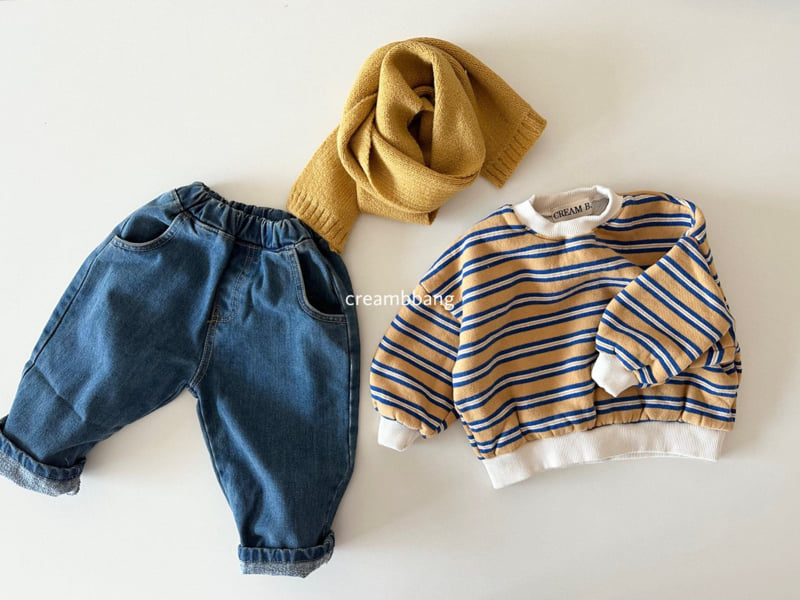 Cream Bbang - Korean Children Fashion - #magicofchildhood - Joy Soft Fleece Stripe Sweatshirt - 5