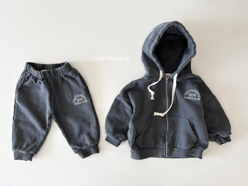 Cream Bbang - Korean Children Fashion - #minifashionista - Fleece Embroidery Hoodie Zip-up (Junior) - 6