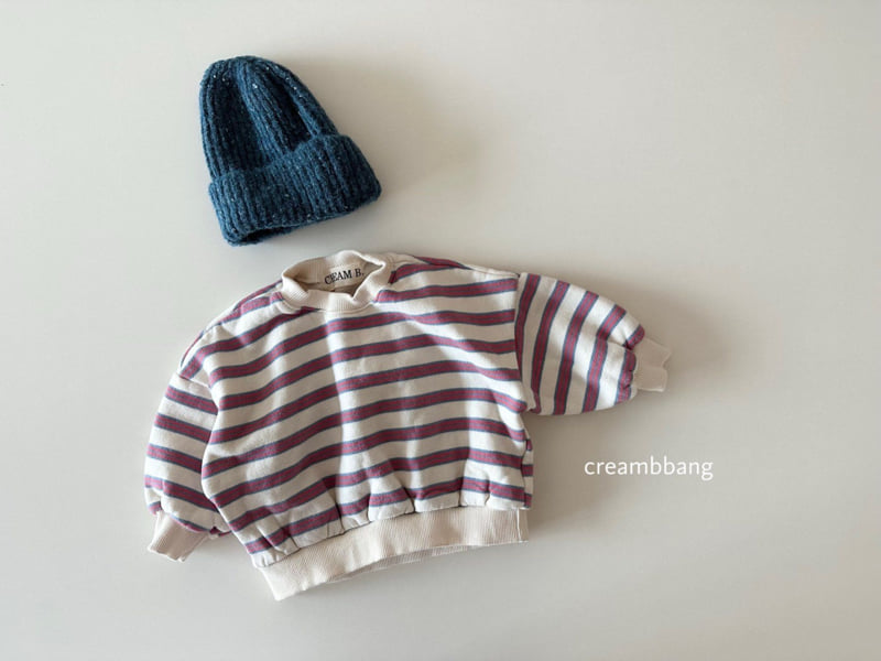 Cream Bbang - Korean Children Fashion - #minifashionista - Cream Fleece Stripe Sweatshirt - 12